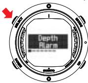 SUUNTO D6 - Setting the depth alarm - 1