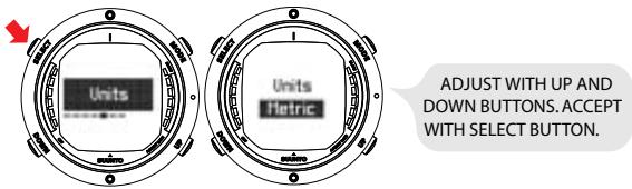 SUUNTO D6 - Setting the units - 1