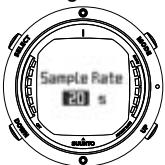 SUUNTO D6 - Setting the sample rate - 2