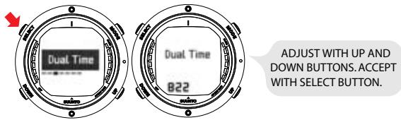 SUUNTO D6 - Setting the dual time - 1