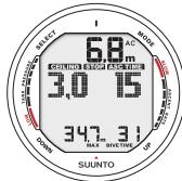 SUUNTO D9 - CEILING, CEILING ZONE, FLOOR AND DECOMPRESSION RANGE - 1