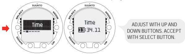 SUUNTO HELO 2 - Setting the time - 1