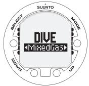 SUUNTO HELO 2 - 5.9.MIXED GAS DIVE mode settings - 1