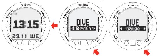 SUUNTO HELO 2 - Accessing DIVE mode - 1