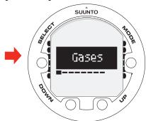 SUUNTO HELO 2 - Setting the gases - 1