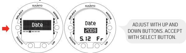 SUUNTO HELO 2 - Setting the date - 1