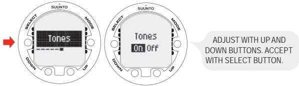 SUUNTO HELO 2 - Setting the tones - 1