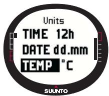 SUUNTO M9 - Setting the air pressure unit - 2