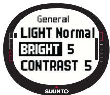 SUUNTO M9 - Setting the brightness - 1