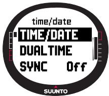 SUUNTO M9 - Setting the time and the dual time - 2