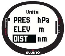 SUUNTO M9 - Setting the elevation unit - 1
