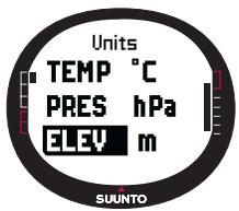 SUUNTO M9 - Setting the air pressure unit - 4