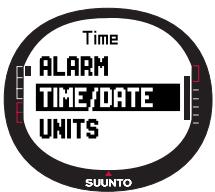 SUUNTO M9 - Setting the time and the dual time - 1