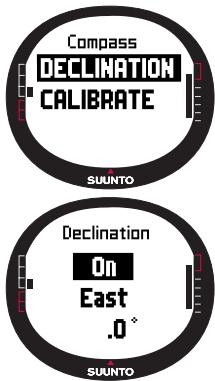 SUUNTO M9 - Setting the compass declination manually - 1