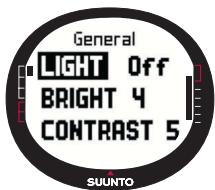 SUUNTO M9 - Setting the light - 1