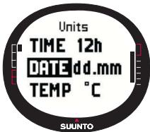 SUUNTO M9 - Setting the air pressure unit - 1