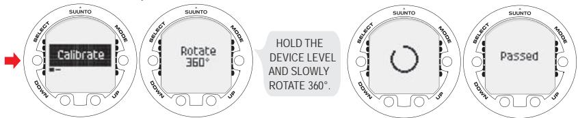 SUUNTO VYPER 2 - To calibrate the compass: - 1