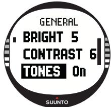SUUNTO X10 - Setting the tones - 1