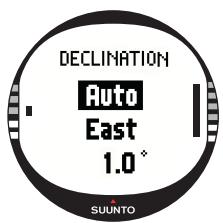 SUUNTO X10 - Setting the compass declination manually - 2