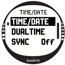 SUUNTO X10 - Setting the time and the dual time - 1
