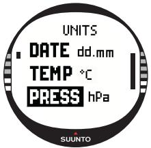 SUUNTO X10 - Setting the altitude unit - 2