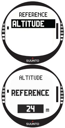 SUUNTO X10 - Setting the reference altitude - 1