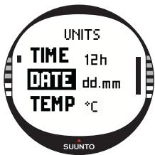 SUUNTO X10 - Setting the date format - 1