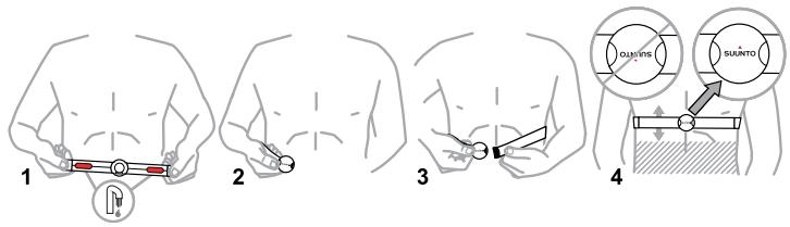SUUNTO T6D - Putting on your transmitter belt - 1