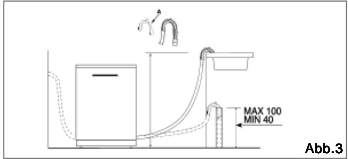 HAIER DW12-CBE6 IS - Anschluß des Abwasserschlauches - 1