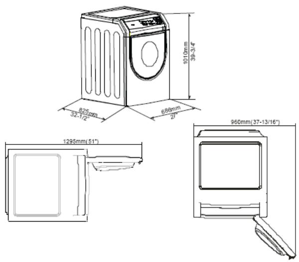 HAIER HDG 5300 AW - Installation dans une alcôve ou un placard : - 1