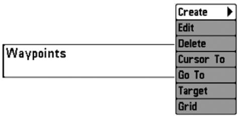 HUMMINBIRD 383C - To view the Waypoints Submenu: - 1