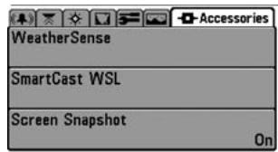 HUMMINBIRD 787C2 - Accessories Menu Tab - 2