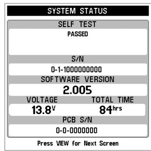 HUMMINBIRD 787C2 - System Status - 1
