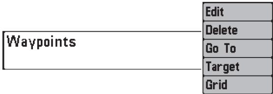 HUMMINBIRD 997C SI COMBO - To view the Waypoint [Name] Submenu: - 1