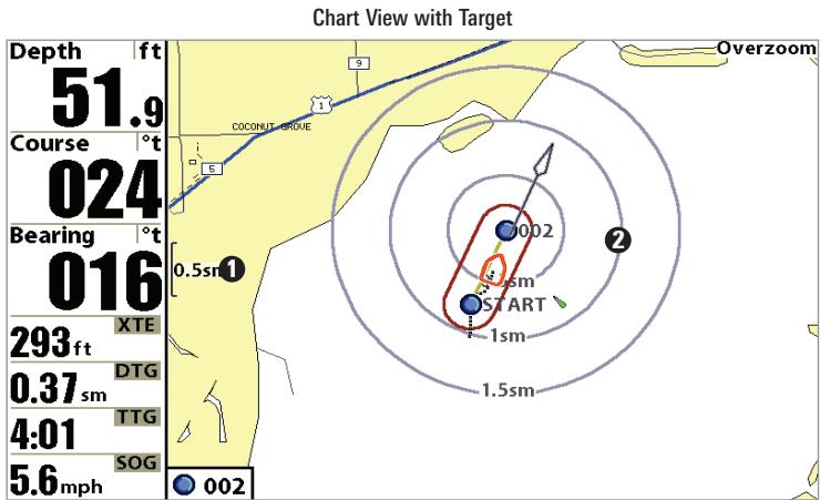 HUMMINBIRD 997C SI COMBO - Add a Waypoint Target or Trolling Grid - 1