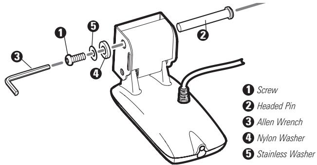 HUMMINBIRD 997C SI COMBO - To mount the transducer pivot assembly to the bracket: - 1