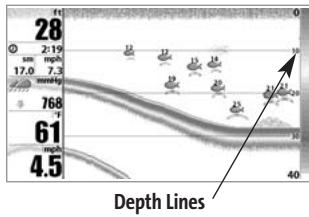 HUMMINBIRD 931C DF - DEPTH LINES - 1