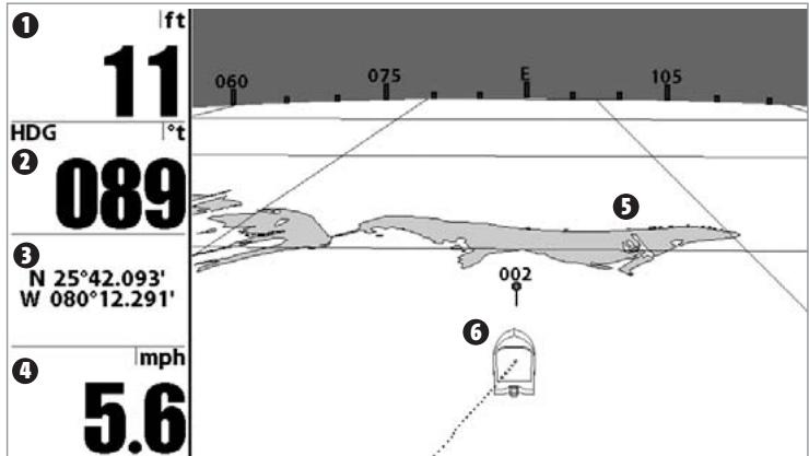 HUMMINBIRD 931C DF - BIRD'S EYE VIEW - 1