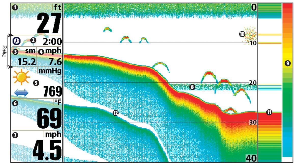 HUMMINBIRD 931C DF - WHAT'S ON THE SONAR DISPLAY - 1
