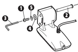 HUMMINBIRD 931C DF - To mount the transducer pivot assembly to the bracket (Dual frequency units): - 1
