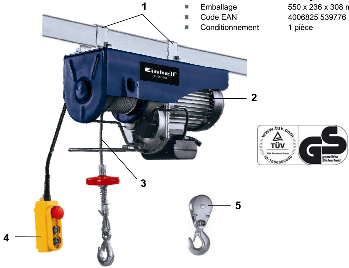 EINHELL BT-EH 1000 - Données techniques : - 1