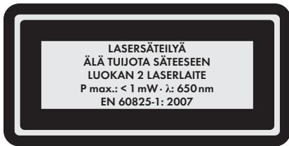PARKSIDE KH 3026 CIRCULAR SAW - VAROITUS! Suojaa itseasi lasersateiltä: - 2