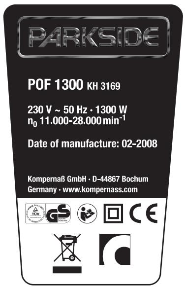 PARKSIDE KH 3169 ROUTER - Okreslone przyspieszenie, typowe: - 1