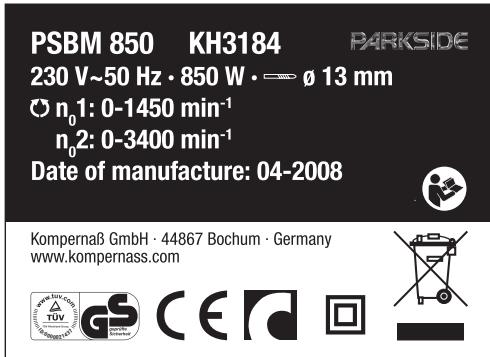 PARKSIDE KH 3184 2-GEAR HAMMER DRILL - A VAROLTUS! Näissä ohjeessa ilmoitettu - 1