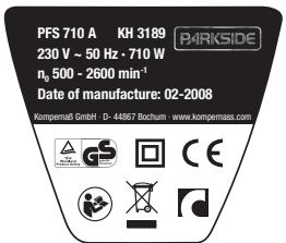 PARKSIDE KH 3189 SABRE SAW - Anslatt akselerasjon, typisk: - 1