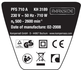 PARKSIDE KH 3189 SABRE SAW - Evaluated acceleration, typical: - 1