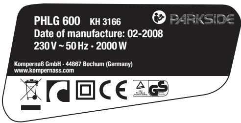 PARKSIDE PHLG 600 - Coupure de protection thermique : - 1