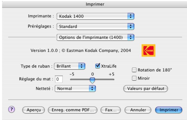 KODAK 1400 DIGITAL PHOTO PRINTER - Options d'impression - 9