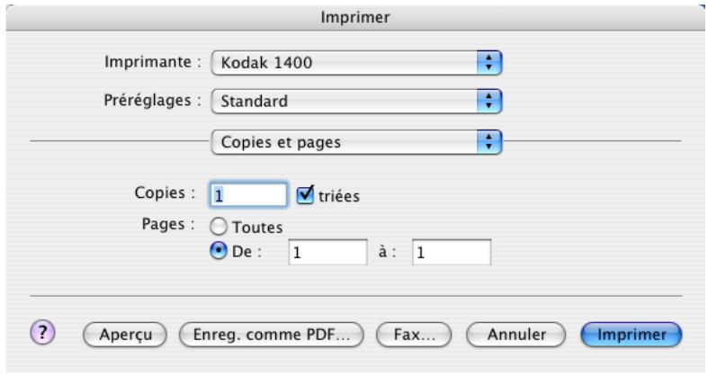 KODAK 1400 DIGITAL PHOTO PRINTER - Options d'impression - 1