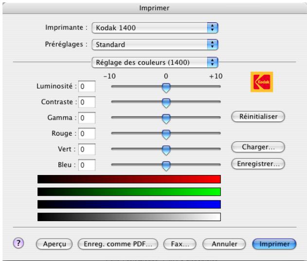 KODAK 1400 DIGITAL PHOTO PRINTER - Réglage des couleurs - 1